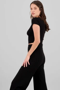 Shasa Textured Short Sleeve Top