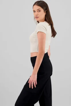 Shasa Textured Short Sleeve Top