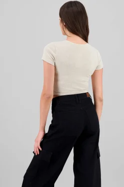 Shasa Textured Short Sleeve Top