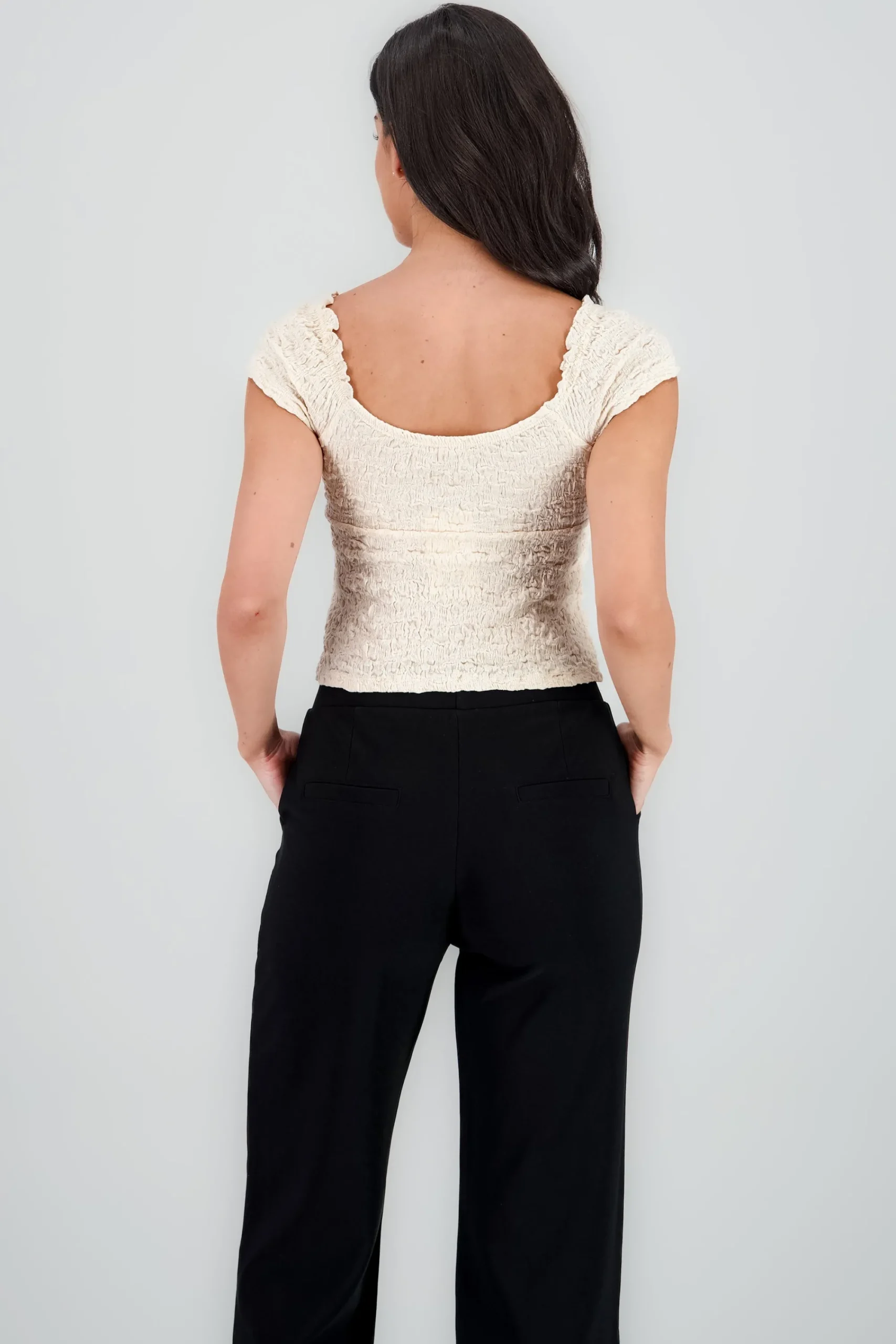 Shasa Textured Short Sleeve Top