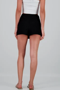 Shasa Textured Skort with Button Detail