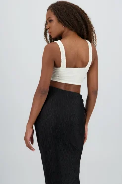 Shasa Textured Square Neck Top