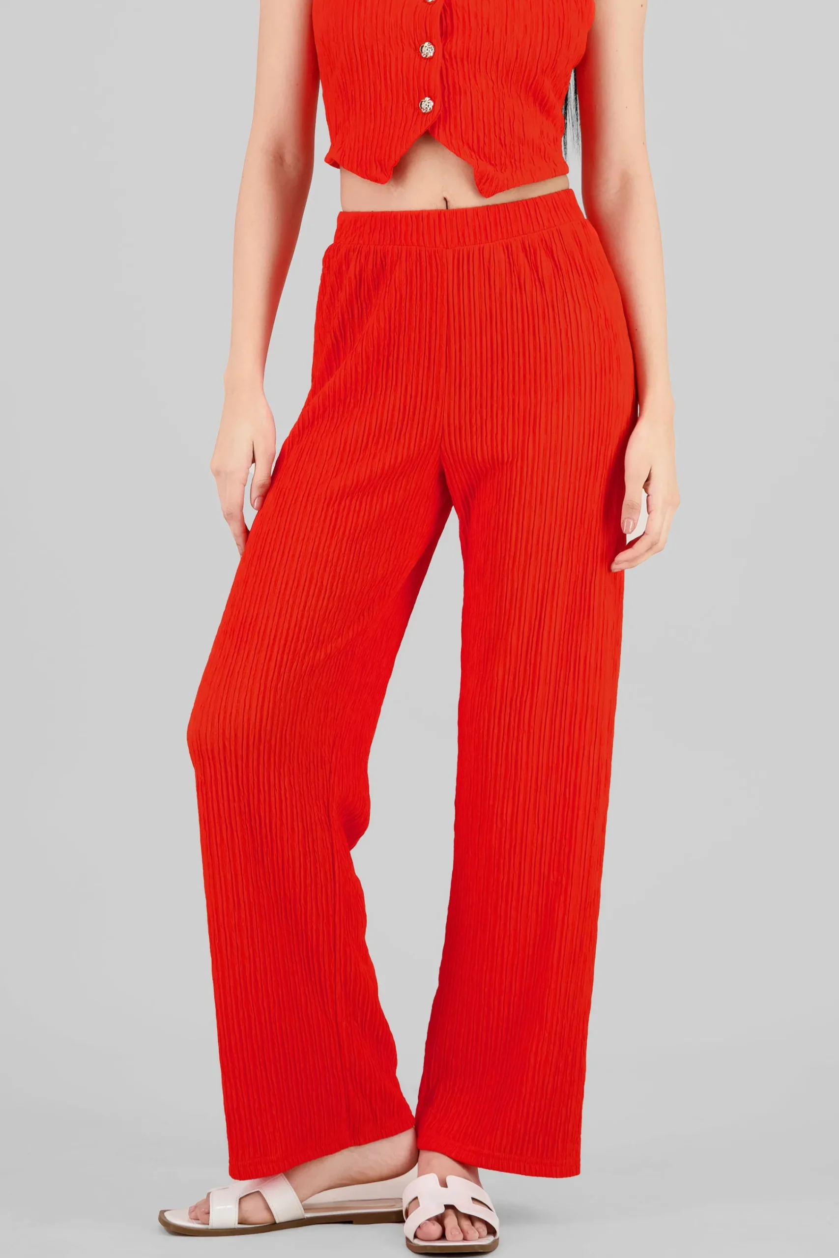 Shasa Textured Straight Pants