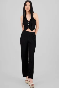 Shasa Textured Straight Pants
