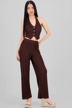 Shasa Textured Straight Pants