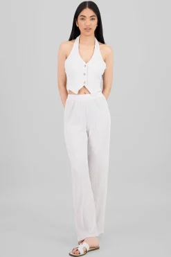 Shasa Textured Straight Pants
