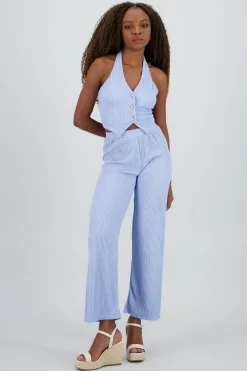 Shasa Textured Straight Pants