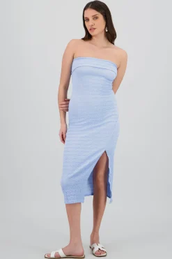Shasa Textured Strapless Dress
