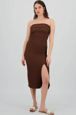 Shasa Textured Strapless Dress
