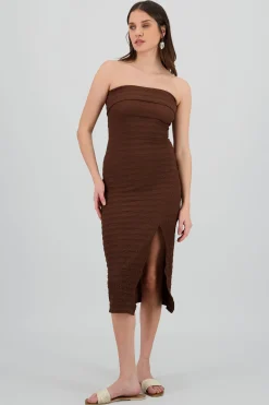 Shasa Textured Strapless Dress