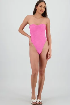 Shasa Textured Strapless Swimsuit
