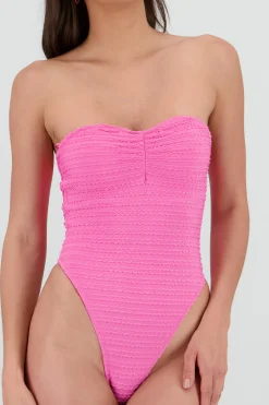 Shasa Textured Strapless Swimsuit