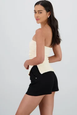 Shasa Textured Strapless Top