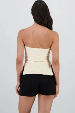 Shasa Textured Strapless Top