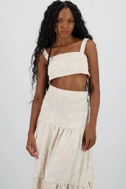 Shasa Textured Strappy Crop Top