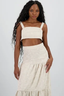 Shasa Textured Strappy Crop Top