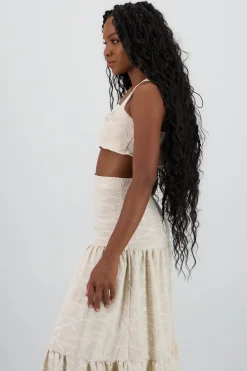 Shasa Textured Strappy Crop Top