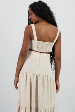 Shasa Textured Strappy Crop Top