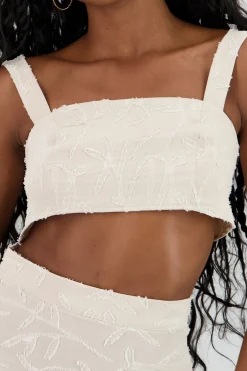 Shasa Textured Strappy Crop Top