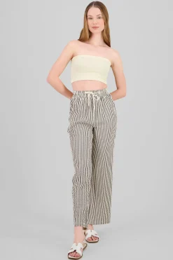 Shasa Textured Striped Pants
