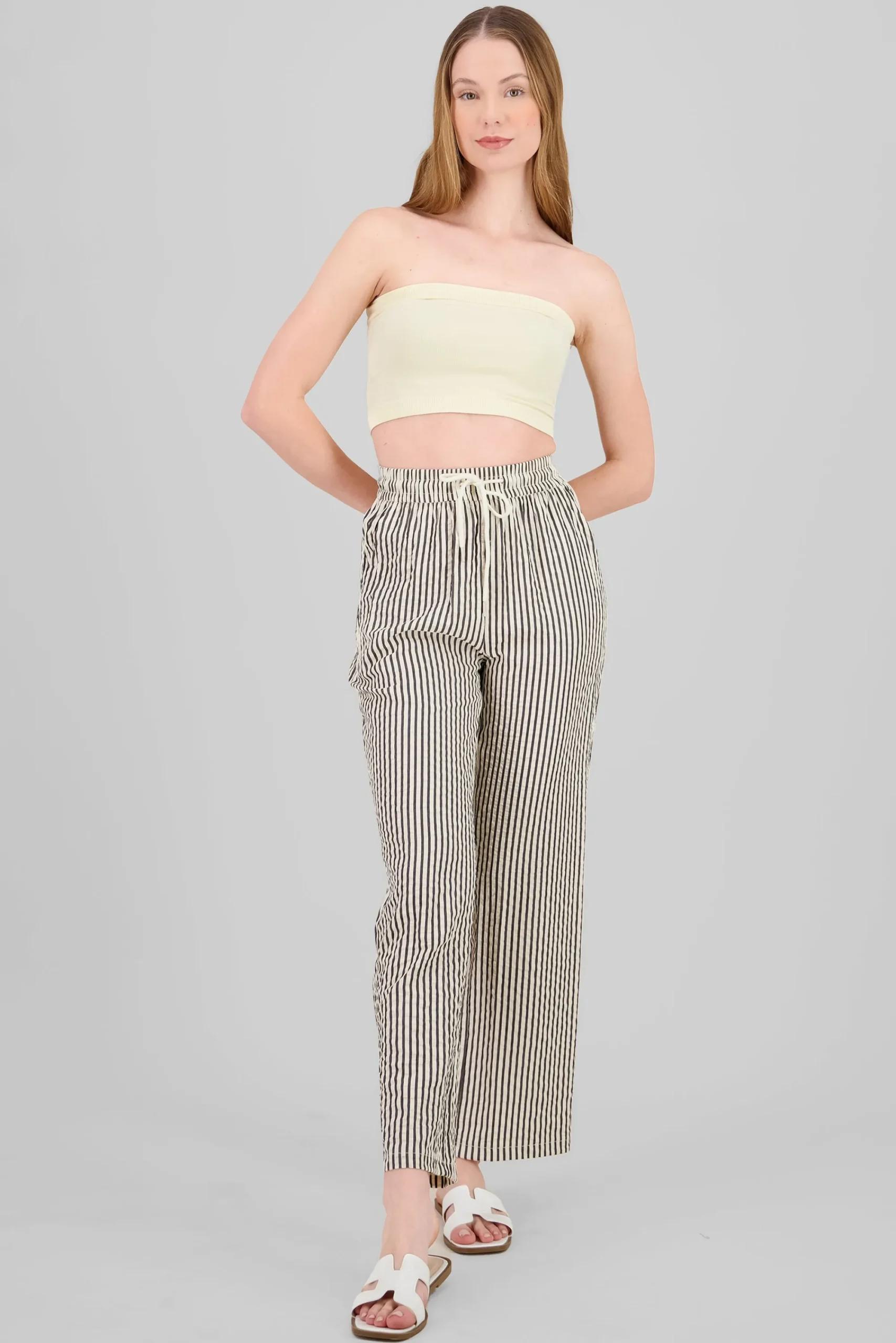 Shasa Textured Striped Pants