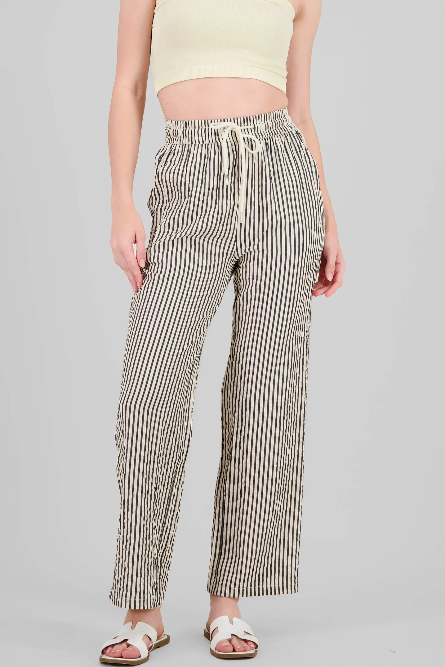 Shasa Textured Striped Pants