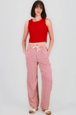 Shasa Textured Striped Pants