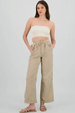 Shasa Textured Striped Pants