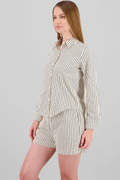 Shasa Textured Striped Print Shirt