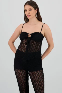 Shasa Textured Top with Slit