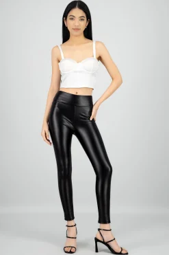 Shasa Thermal Faux Leather Leggings