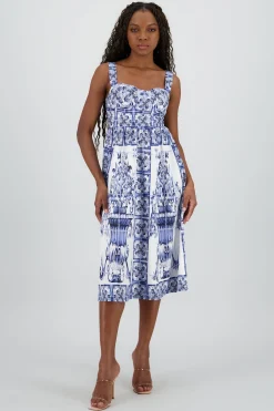 Shasa Thick Straps Midi Dress