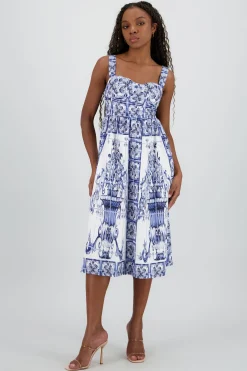 Shasa Thick Straps Midi Dress