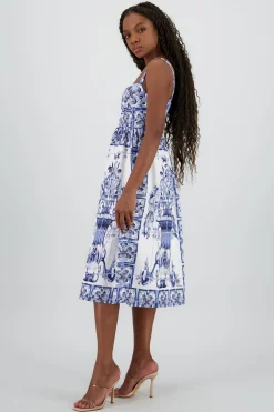 Shasa Thick Straps Midi Dress