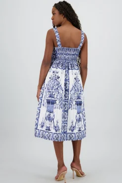 Shasa Thick Straps Midi Dress