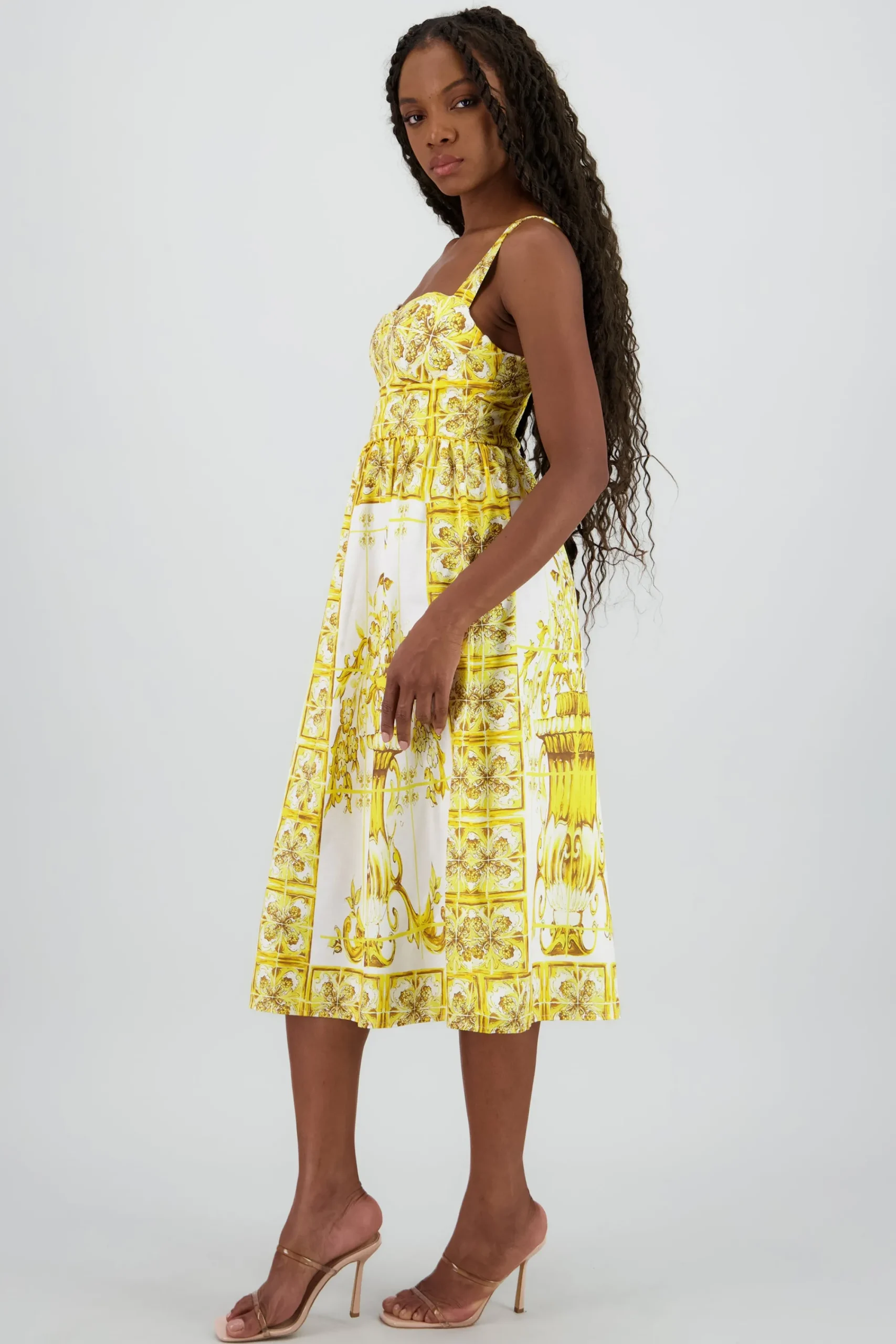 Shasa Thick Straps Midi Dress