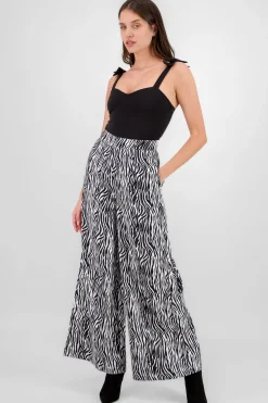 Shasa Thin Corduroy Zebra Print Pants