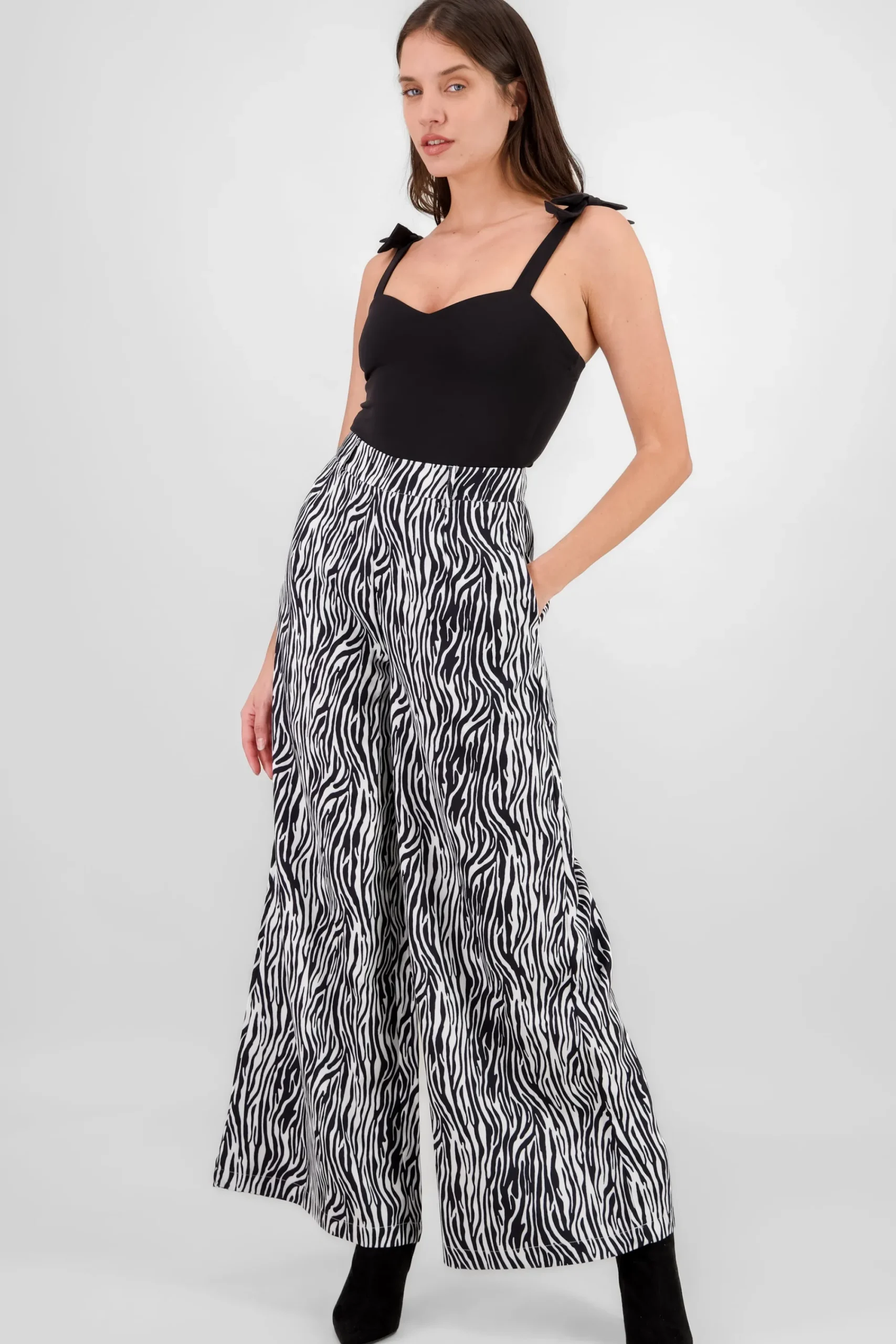 Shasa Thin Corduroy Zebra Print Pants