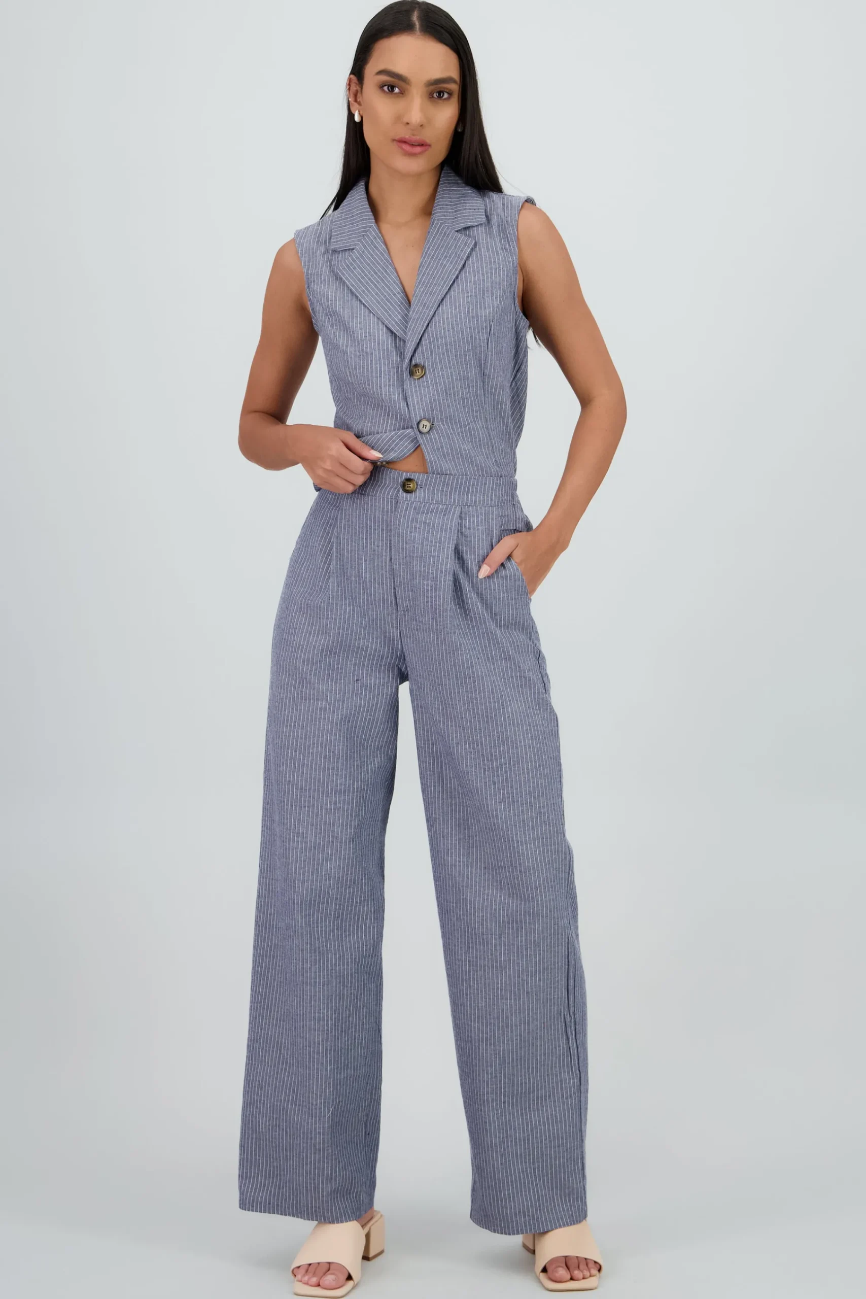 Shasa Thin Striped Tailored Pants