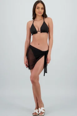 Shasa ThreePiece Bikini with Ruffled Sarong