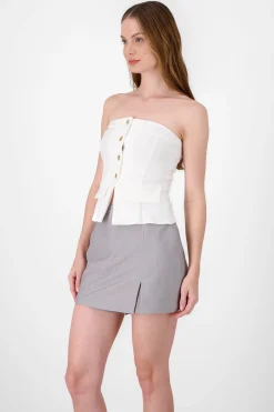 Shasa Top with Pockets and Button Accents