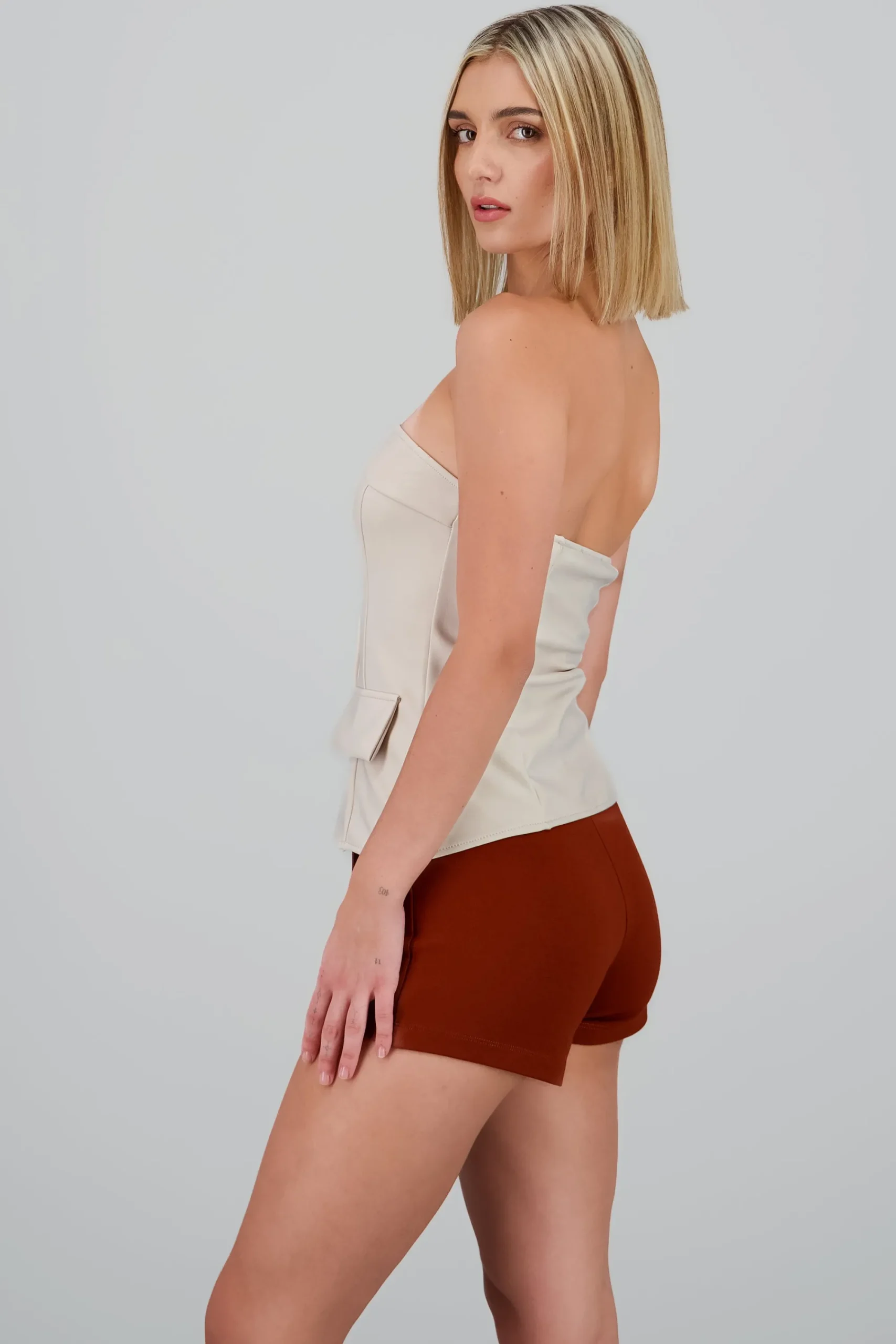 Shasa Top with Pockets and Button Accents