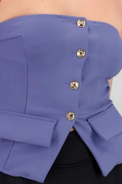 Shasa Top with Pockets and Button Accents