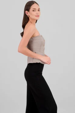Shasa Top with Pockets and Button Accents