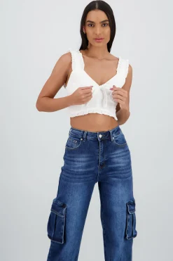 Shasa Top with Ruffled Straps