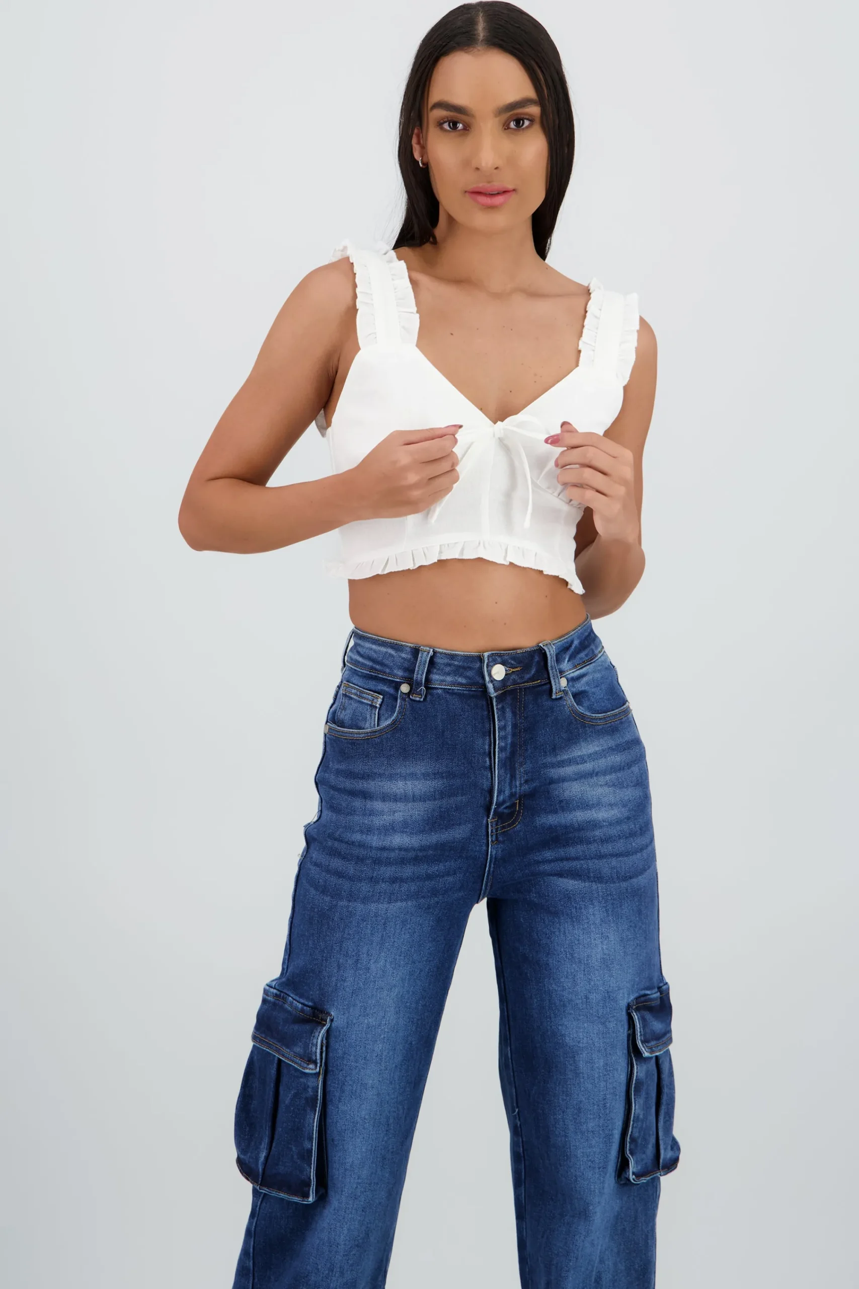 Shasa Top with Ruffled Straps