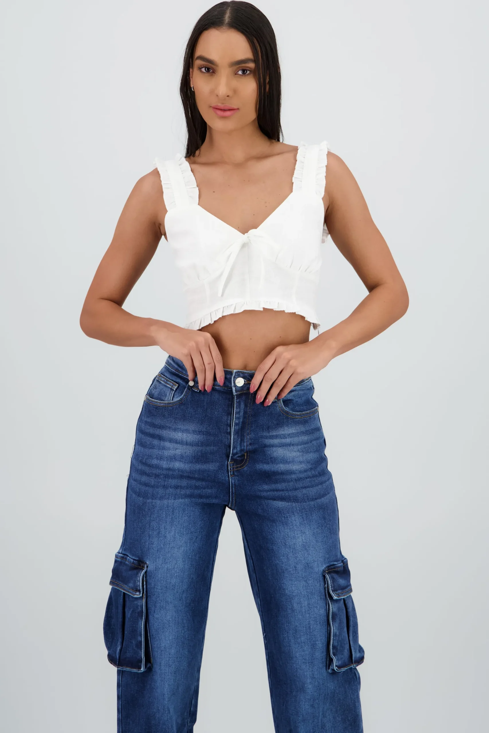 Shasa Top with Ruffled Straps