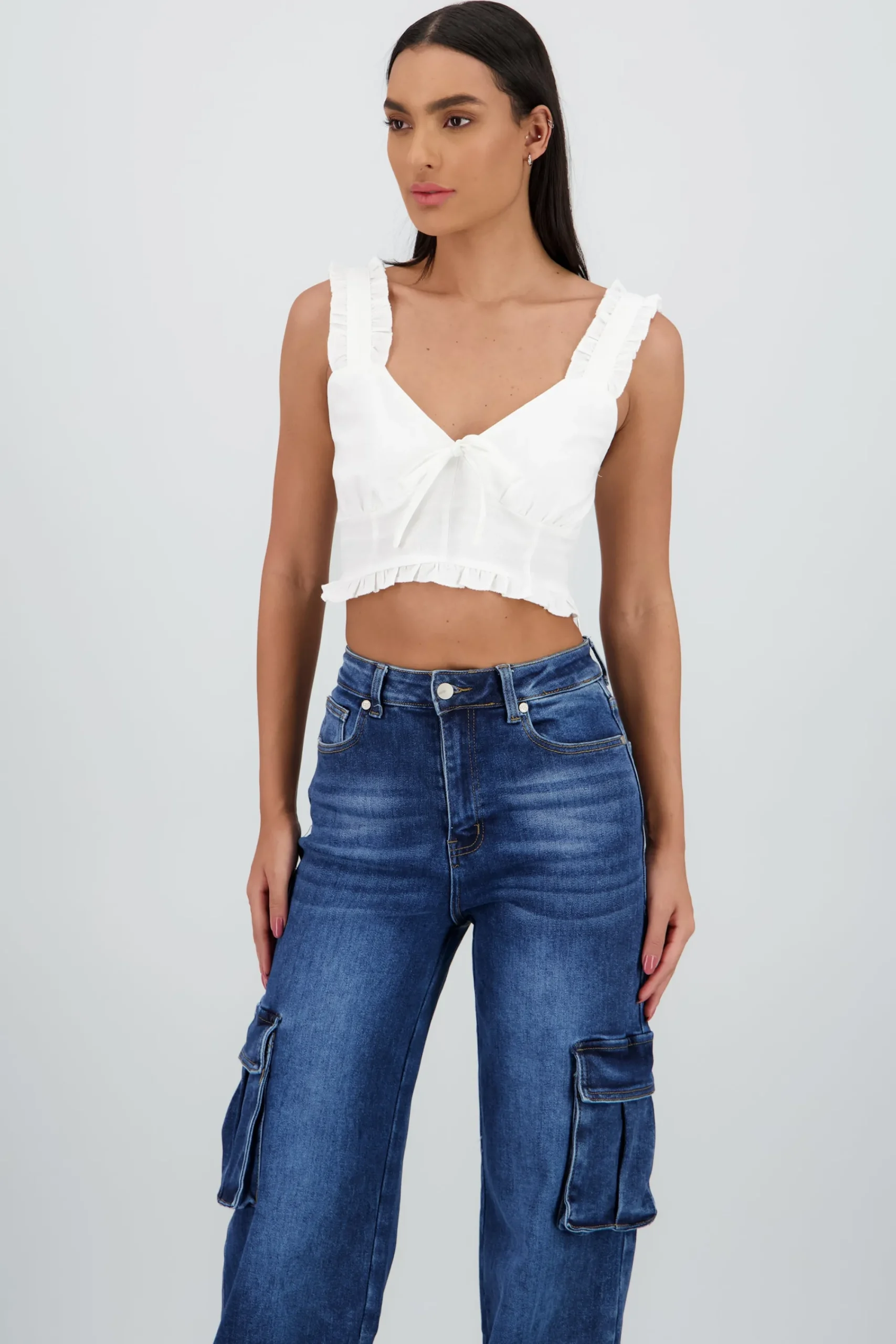 Shasa Top with Ruffled Straps