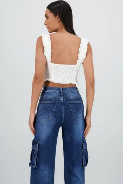 Shasa Top with Ruffled Straps