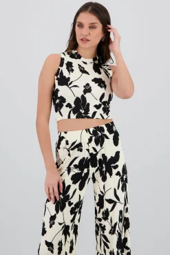 Shasa Tropical Floral Textured Top